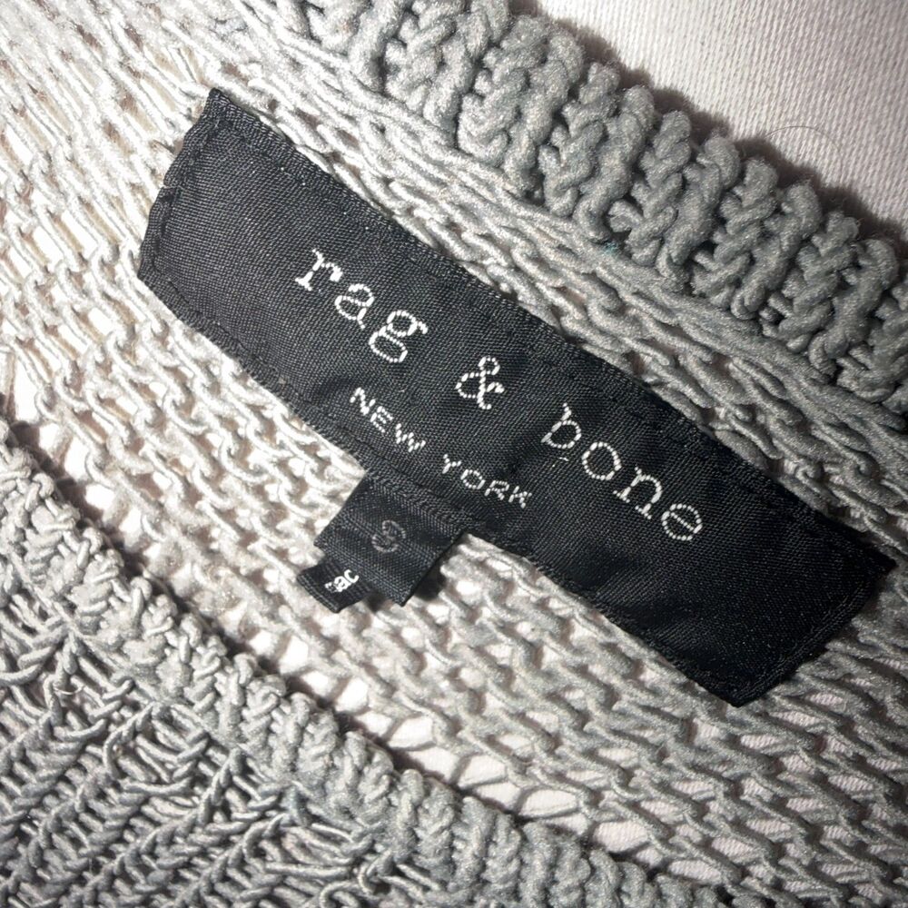 Rag & Bone distressed knit Y2k linen blend top clay stone